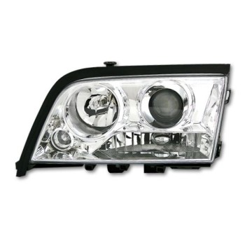 Φανάρια εμπρός Mercedes C-CLASS W202 (1993-2001) , chrome , με λάμπες (Η1) - σετ 2τμχ.