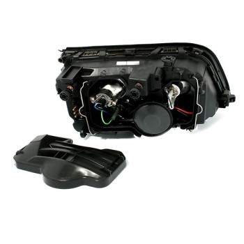 Φανάρια εμπρός Mercedes C-CLASS W202 (1993-2001) , μαύρα , με λάμπες (Η1) - σετ 2τμχ.