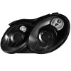 Φανάρια εμπρός Mercedes CLK W209 / C209 (2003-2009) , μαύρα , χωρίς λάμπες (Η7) - σετ 2τμχ.