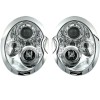 Φανάρια εμπρός Mini Cooper (2002-2004) angel eyes- chrome , με λάμπες (Η1) - σετ 2τμχ.