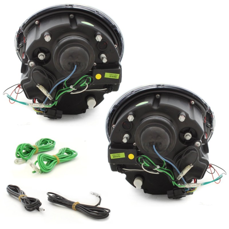 Φανάρια εμπρός Mini cooper (2002-2004) led Dayline - chrome , με λάμπες (Η1) - σετ 2τμχ.