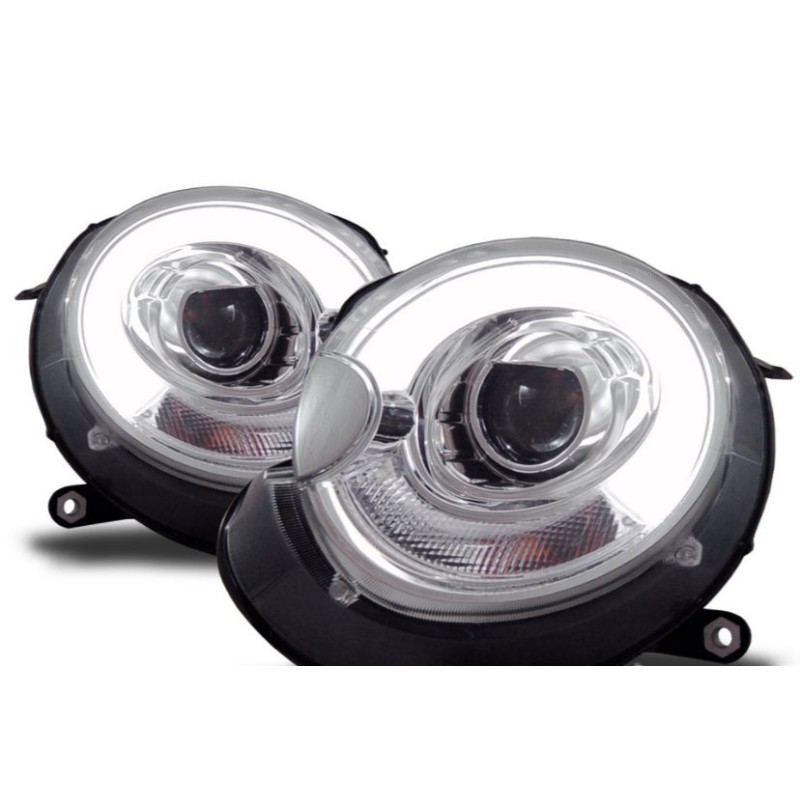 Φανάρια εμπρός Mini cooper (2006-2010) - led bar design , με λάμπες (Η1) - σετ 2τμχ.