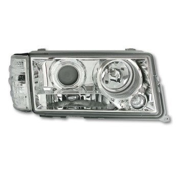 Φανάρια εμπρός Mercedes W201 E190 1982-1993) angel eyes, με λάμπες (Η1) - σετ 2τμχ.