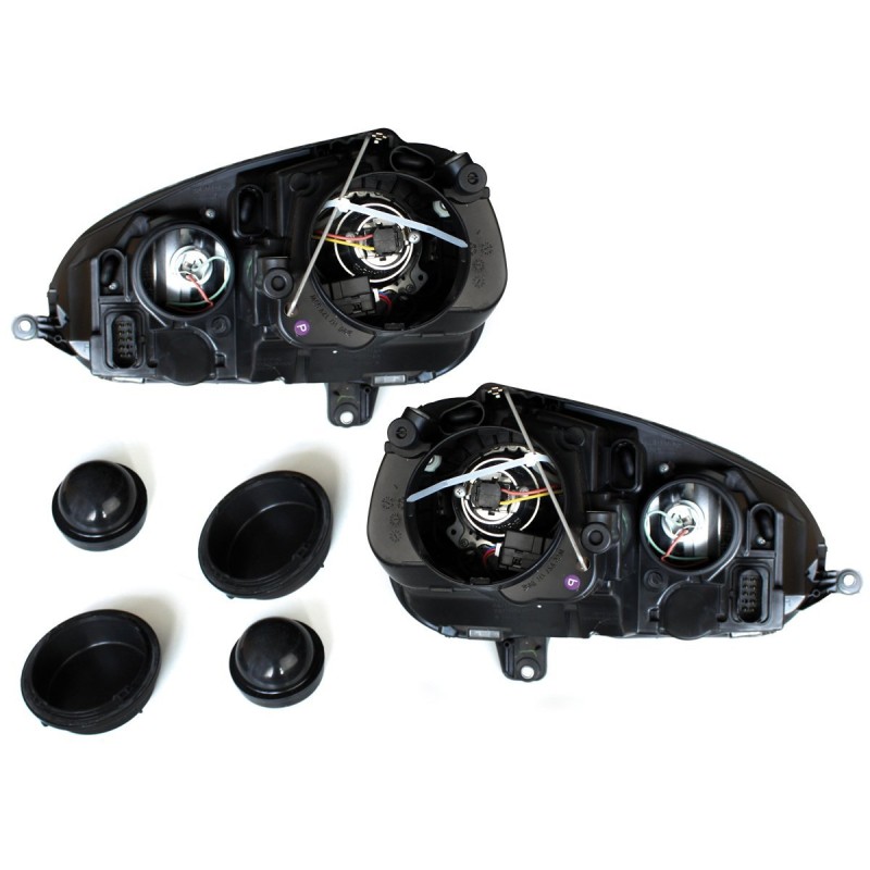 Φανάρια εμπρός Vw Golf 5 led με φώτα ημέρας , χωρίς λάμπες (Η7) - σετ 2τμχ.