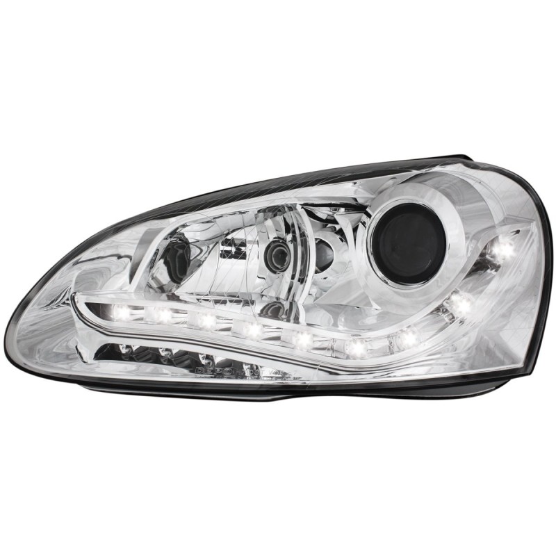 Φανάρια εμπρός Vw Golf 5 led με φώτα ημέρας , χωρίς λάμπες (Η7) - σετ 2τμχ.
