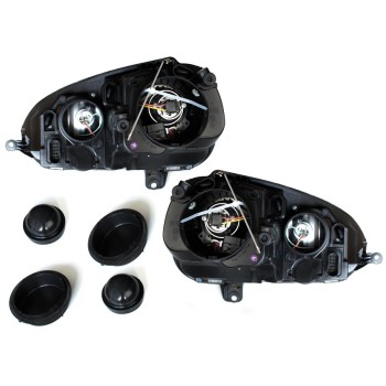 Φανάρια εμπρός Vw Golf 5 led εργοστασιακά xenon , chrome , χωρίς λάμπες (Η7) - σετ 2τμχ.