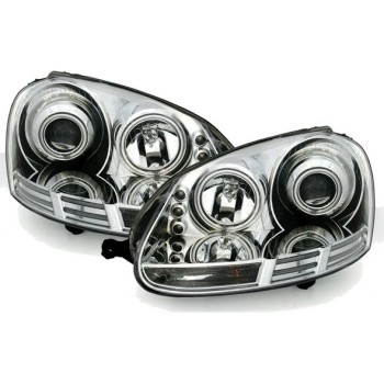Φανάρια εμπρός VW Golf 5 , με λάμπες (Η1) led - σετ 2τμχ.