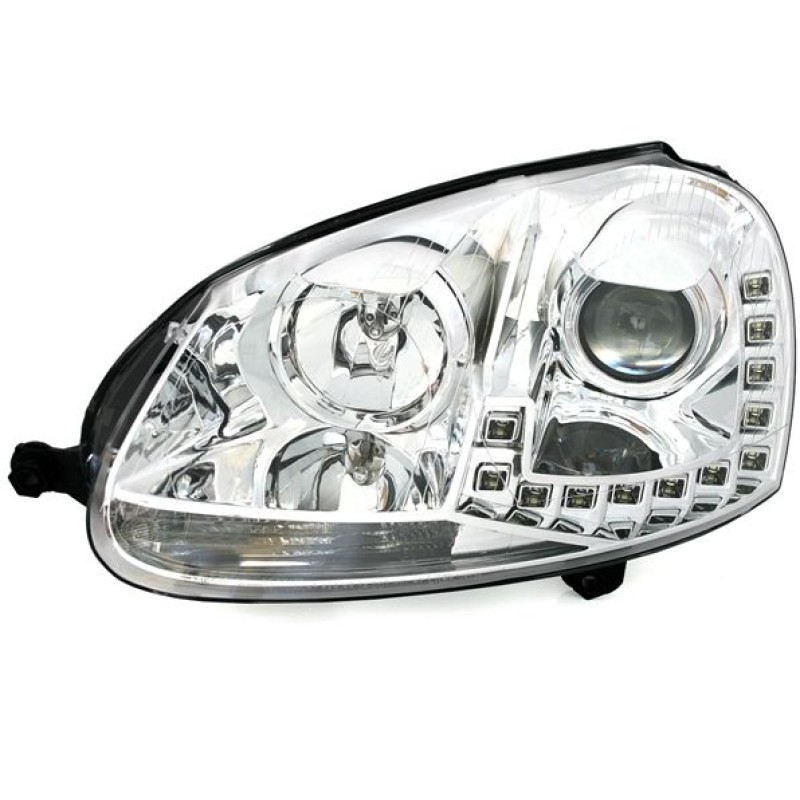 Φανάρια εμπρός VW Golf 5 , με λάμπες (Η1/H7) led - σετ 2τμχ.