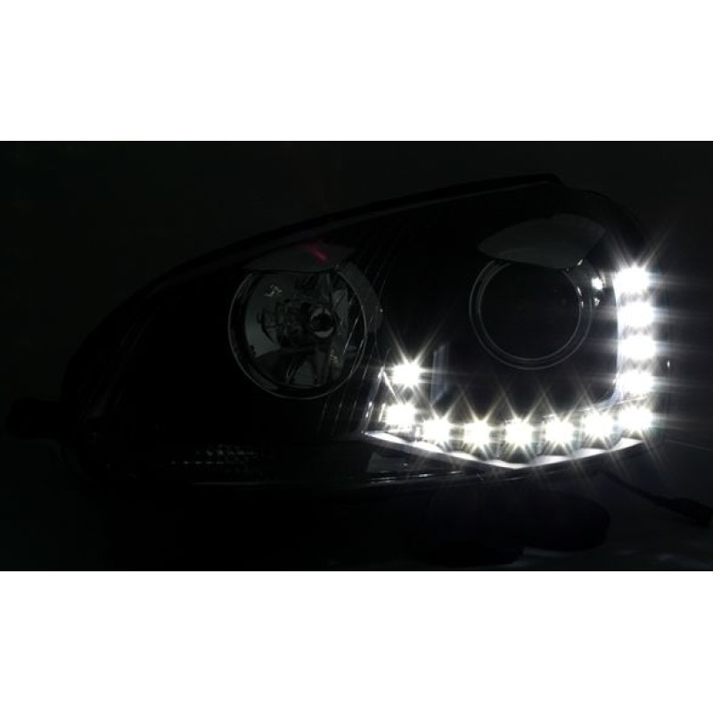 Φανάρια εμπρός VW Golf 5 , με λάμπες (Η1/H7) led - σετ 2τμχ.