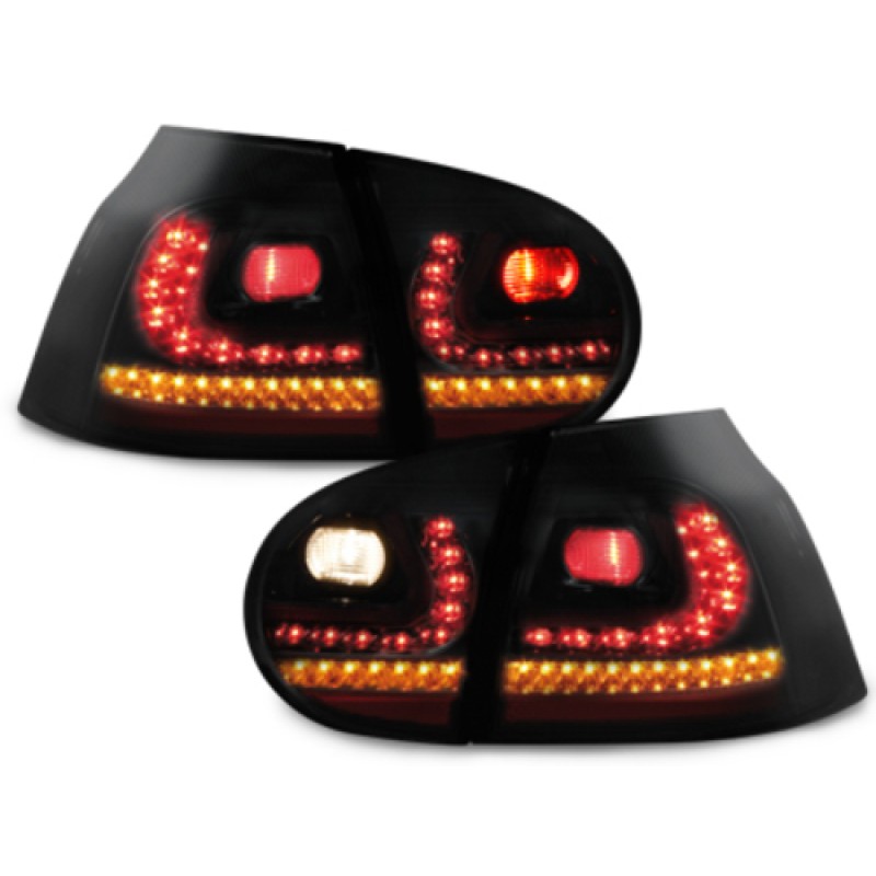 Πίσω φανάρια led VW Golf 5 - μαύρα - σετ 2τμχ.