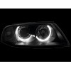 Φανάρια εμπρός Vw Passat B5.5 (2001-2005) angel eyes - μαύρα , χωρίς λάμπες (Η7) - σετ 2τμχ.
