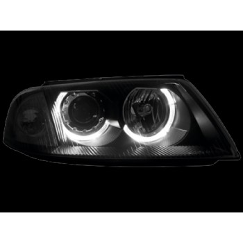 Φανάρια εμπρός Vw Passat B5.5 (2001-2005) angel eyes - μαύρα , χωρίς λάμπες (Η7) - σετ 2τμχ. Φανάρια εμπρός Vw Passat B5.5 (2001-2005) angel eyes - μαύρα , χωρίς λάμπες (Η7) - σετ 2τμχ.