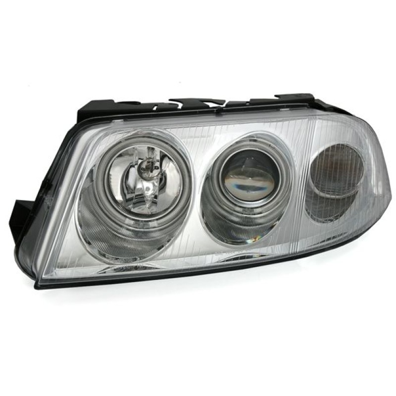 Φανάρια εμπρός Vw Passat B5.5 (2001-2005) angel eyes - chrome , με λάμπες (Η1) - σετ 2τμχ.