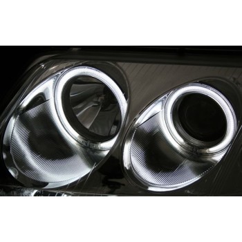 Φανάρια εμπρός Vw Passat B5.5 (2001-2005) angel eyes - chrome , με λάμπες (Η1) - σετ 2τμχ. Φανάρια εμπρός Vw Passat B5.5 (2001-2005) angel eyes - chrome , με λάμπες (Η1) - σετ 2τμχ.