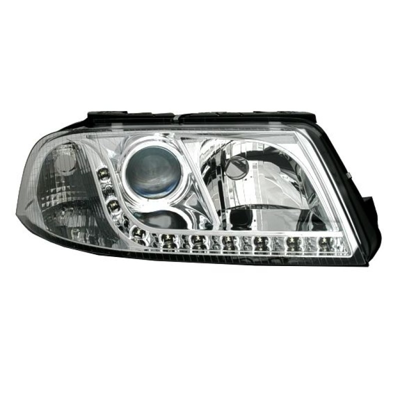 Φανάρια εμπρός Vw Passat B5.5 (2001-2005) led - chrome , χωρίς λάμπες (Η7) - σετ 2τμχ.
