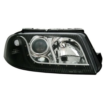 Φανάρια εμπρός Vw Passat B5.5 (2001-2005) led - μαύρα , χωρίς λάμπες (Η7) - σετ 2τμχ.