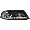 Φανάρια εμπρός Vw Passat B5.5 (2001-2005) led dayline - μαύρα , με λάμπες (Η1) - σετ 2τμχ.