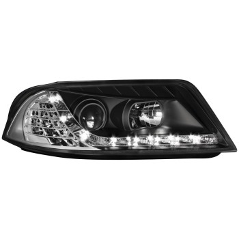 Φανάρια εμπρός Vw Passat B5.5 (2001-2005) led dayline - μαύρα , με λάμπες (Η1) - σετ 2τμχ. Φανάρια εμπρός Vw Passat B5.5 (2001-2005) led dayline - μαύρα , με λάμπες (Η1) - σετ 2τμχ.