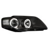 Φανάρια εμπρός Vw Passat B6 / 3C (2005-2010) angel eyes - μαύρα , χωρίς λάμπες (Η7) - σετ 2τμχ.