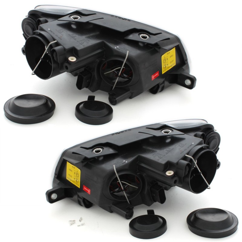 Φανάρια εμπρός Vw Passat B6 / 3C (2005-2010) angel eyes - μαύρα , χωρίς λάμπες (Η7) - σετ 2τμχ.