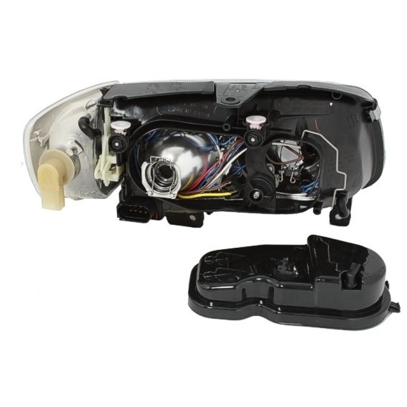 Φανάρια εμπρός Vw Polo 6N (1999-2001) angel eyes - chrome , χωρίς λάμπες (Η7) - σετ 2τμχ.