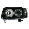 Φανάρια εμπρός Vw Polo 6N2 (1999-2001) angel eyes - μαύρα , χωρίς λάμπες (Η7) - σετ 2τμχ.