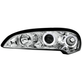 Φανάρια εμπρός Opel Tigra (1991-2000) angel eyes - chrome , με λάμπες (Η1) - σετ 2τμχ.