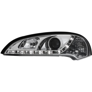 Φανάρια εμπρός Opel Tigra (1991-2000) led - chrome , με λάμπες (Η1) - σετ 2τμχ.