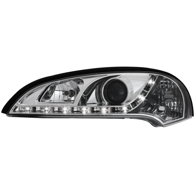 Φανάρια εμπρός Opel Tigra (1991-2000) led - chrome , με λάμπες (Η1) - σετ 2τμχ.