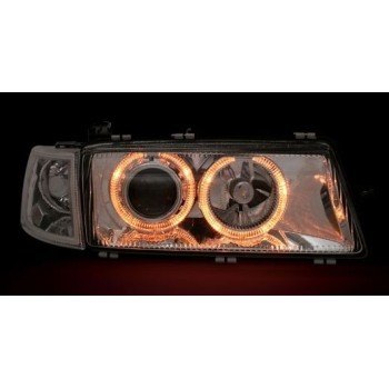 Φανάρια εμπρός Opel Vectra A (1988-1995) angel eyes - chrome , χωρίς λάμπες (Η7) - σετ 2τμχ.