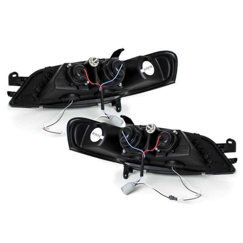 Φανάρια εμπρός Opel Vectra B (1996-1999) led , μαύρα , χωρίς λάμπες (Η1) - σετ 2τμχ.