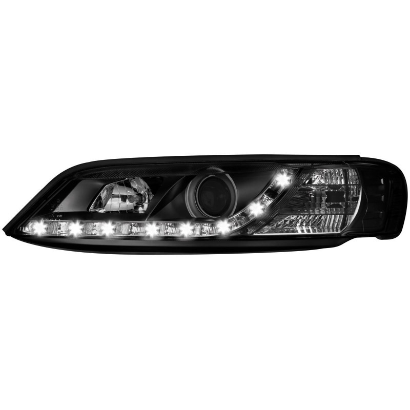 Φανάρια εμπρός Opel Vectra B (1996-1999) led , μαύρα , με λάμπες (Η1) - σετ 2τμχ.