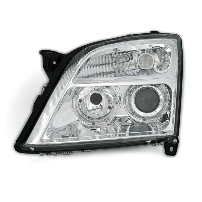 Φανάρια εμπρός Opel Vectra C (2002-2005) angel eyes - chrome , χωρίς λάμπες (Η7) - σετ 2τμχ.