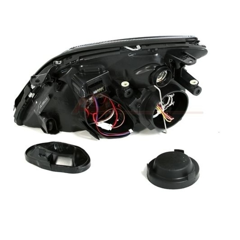 Φανάρια εμπρός Opel Vectra C (2002-2005) angel eyes - μαύρα , χωρίς λάμπες (Η7) - σετ 2τμχ.