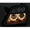 Φανάρια εμπρός Opel Vectra C (2002-2005) angel eyes - μαύρα , χωρίς λάμπες (Η7) - σετ 2τμχ.