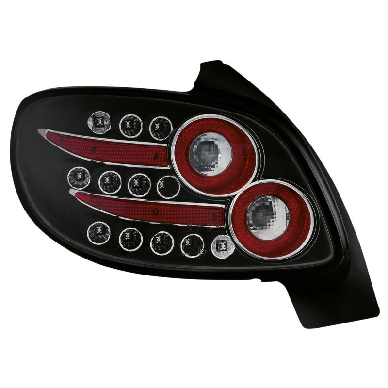 Πίσω φανάρια led Peugeot 206 - μαύρα - σετ 2τμχ.