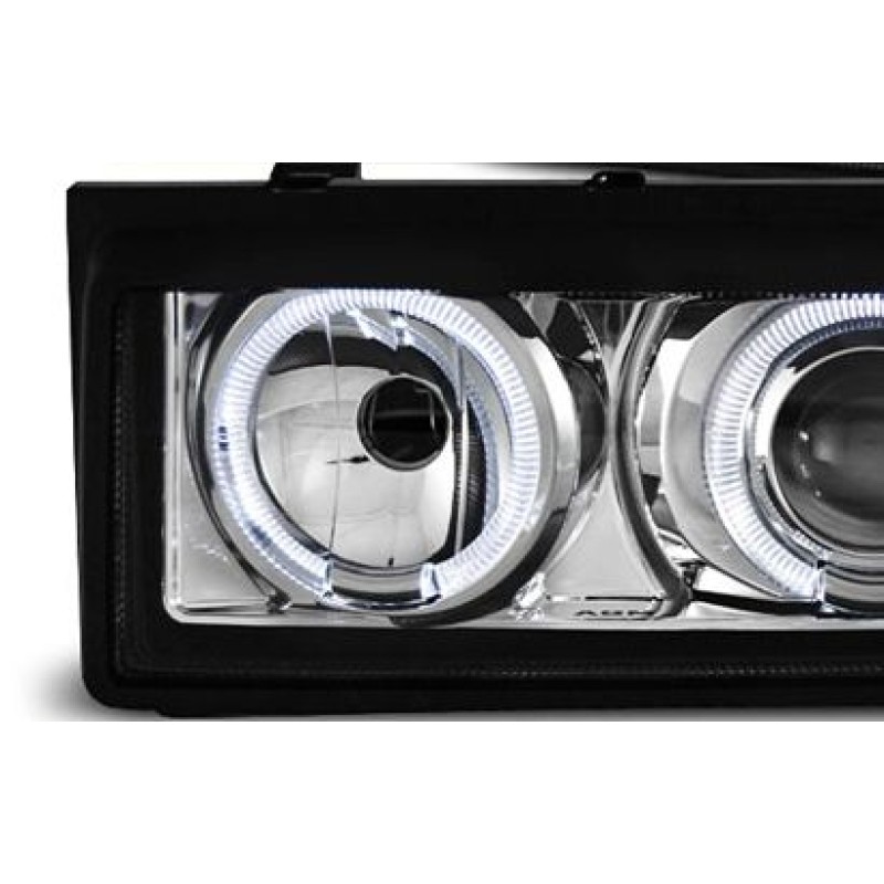Φανάρια εμπρός Vw Corrado angel eyes - chrome , χωρίς λάμπες (Η7) - σετ 2τμχ.