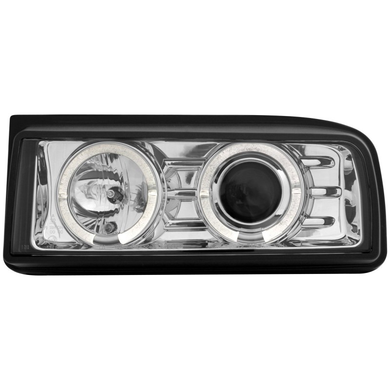 Φανάρια εμπρός Vw Corrado angel eyes με CCFL δαχτυλίδια - chrome , με λάμπες (Η1) - σετ 2τμχ.