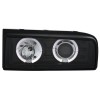 Φανάρια εμπρός Vw Corrado angel eyes με CCFL δαχτυλίδια - μαύρα , με λάμπες (Η1) - σετ 2τμχ.