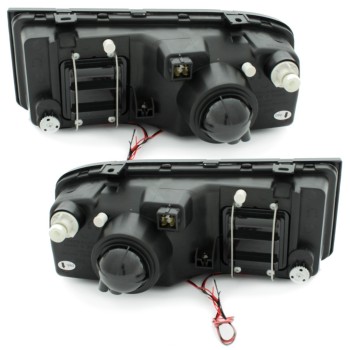 Φανάρια εμπρός Vw Corrado angel eyes με CCFL δαχτυλίδια - μαύρα , με λάμπες (Η1) - σετ 2τμχ.