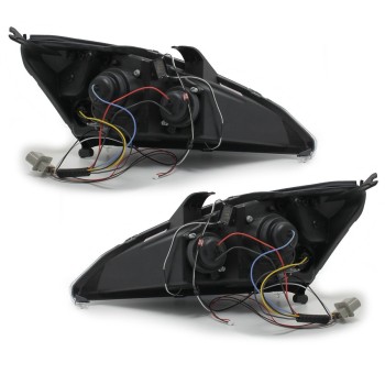 Φανάρια εμπρός Ford Focus (1998-2001) led - black, με λάμπες (Η1) - σετ 2τμχ. Φανάρια εμπρός Ford Focus (1998-2001) led - black, με λάμπες (Η1) - σετ 2τμχ.