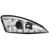 Φανάρια εμπρός Ford Focus (1998-2001) Devil eyes led - chrome , με λάμπες (Η1) - σετ 2τμχ.