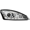 Φανάρια εμπρός Ford Focus (2001-2004) Devil eyes led - chrome , με λάμπες (Η1) - σετ 2τμχ.