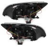 Φανάρια εμπρός Ford Focus (2005-2008) Devil eyes led - chrome , με λάμπες (Η1) - σετ 2τμχ.