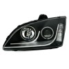Φανάρια εμπρός led Ford Focus (2005-2008) angel eyes - μαύρα , με λάμπες (Η1) - σετ 2τμχ.