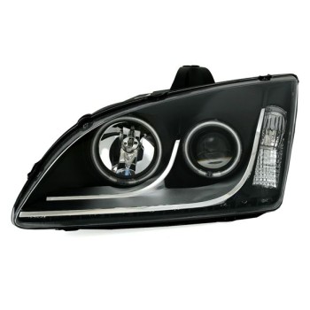 Φανάρια εμπρός led Ford Focus (2005-2008) angel eyes - μαύρα , με λάμπες (Η1) - σετ 2τμχ. Φανάρια εμπρός led Ford Focus (2005-2008) angel eyes - μαύρα , με λάμπες (Η1) - σετ 2τμχ.