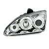 Φανάρια εμπρός Ford Focus (2005-2008) angel eyes - chrome , με λάμπες (Η1) - σετ 2τμχ.