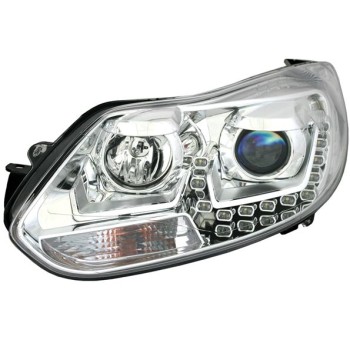 Φανάρια εμπρός Ford Focus (2011-2014) led - chrome , χωρίς λάμπες (Η7) - σετ 2τμχ.