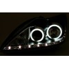 Φανάρια εμπρός Ford Focus (2008-2011) led angel eyes - μαύρα , με λάμπες (Η1) - σετ 2τμχ.