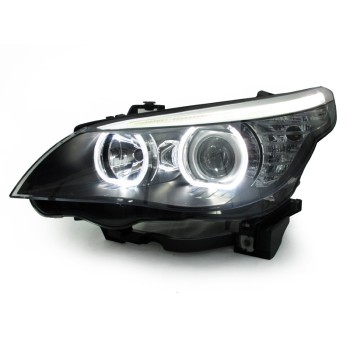 Φανάρια εμπρός led BMW E60 (2003-2007) angel eyes - μαύρα , χωρίς λάμπες (Η7) - σετ 2τμχ. Φανάρια εμπρός led BMW E60 (2003-2007) angel eyes - μαύρα , χωρίς λάμπες (Η7) - σετ 2τμχ.